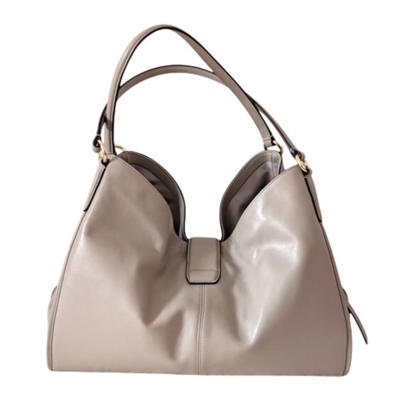 Brand New Coach Carlyle Smooth Leather Shoulder Bag Gray Birch 14” L x 11” H x - Picture 4 of 14